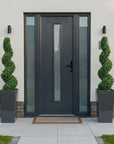 Artificial Buxus Spiral Topiary in Black Planter (PAIR)