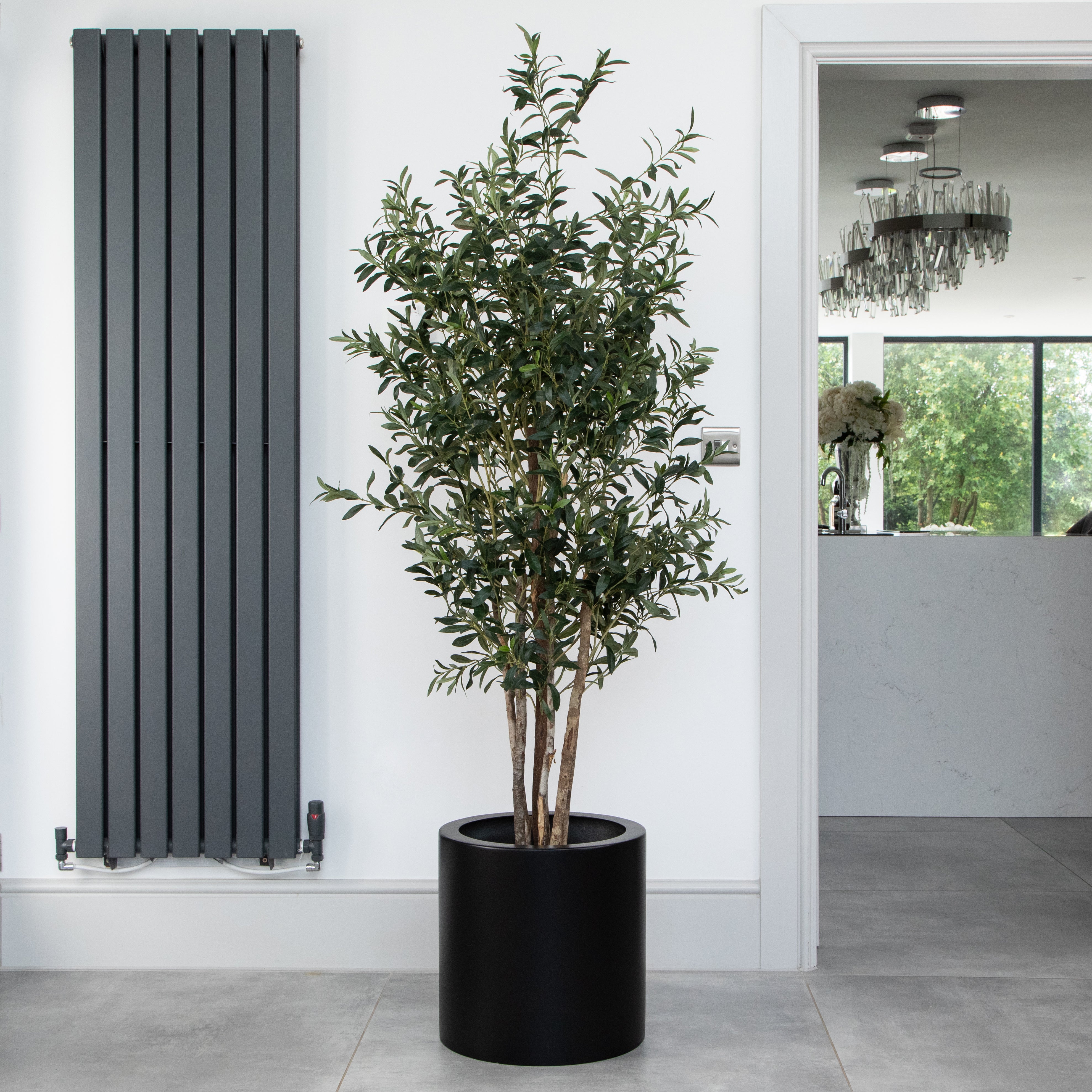 Artificial Olive Tree in Black Planter